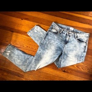 Distressed jeans